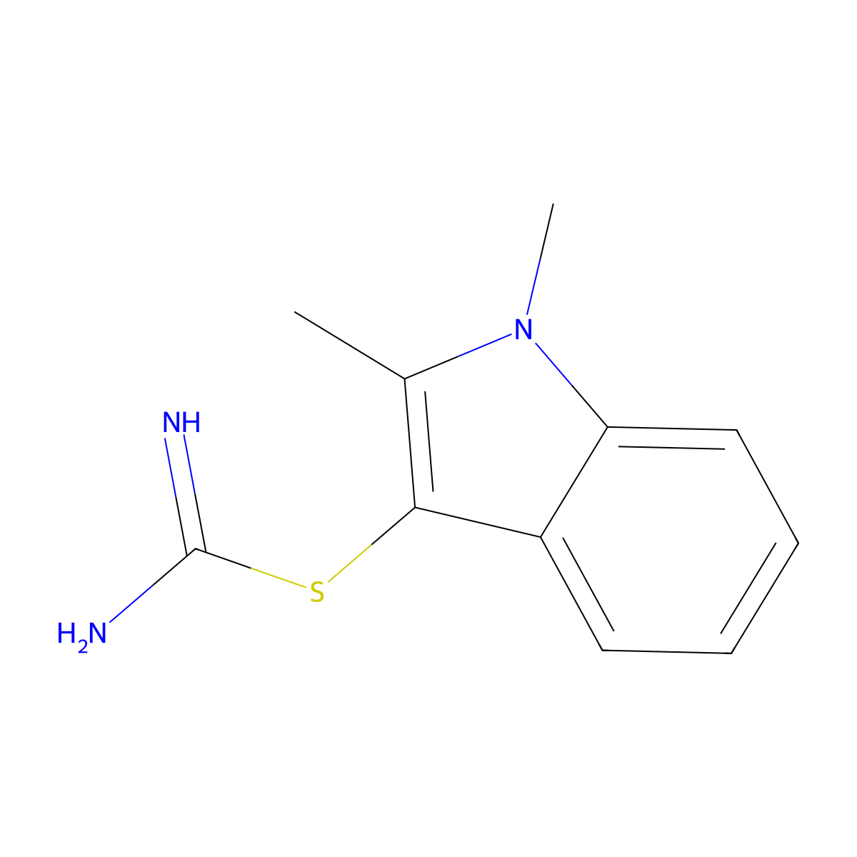 [(1,2-Dimethyl-1H-indol-3-yl)sulfanyl]methanimidamide molecular structure, CAS 1105193-39-2