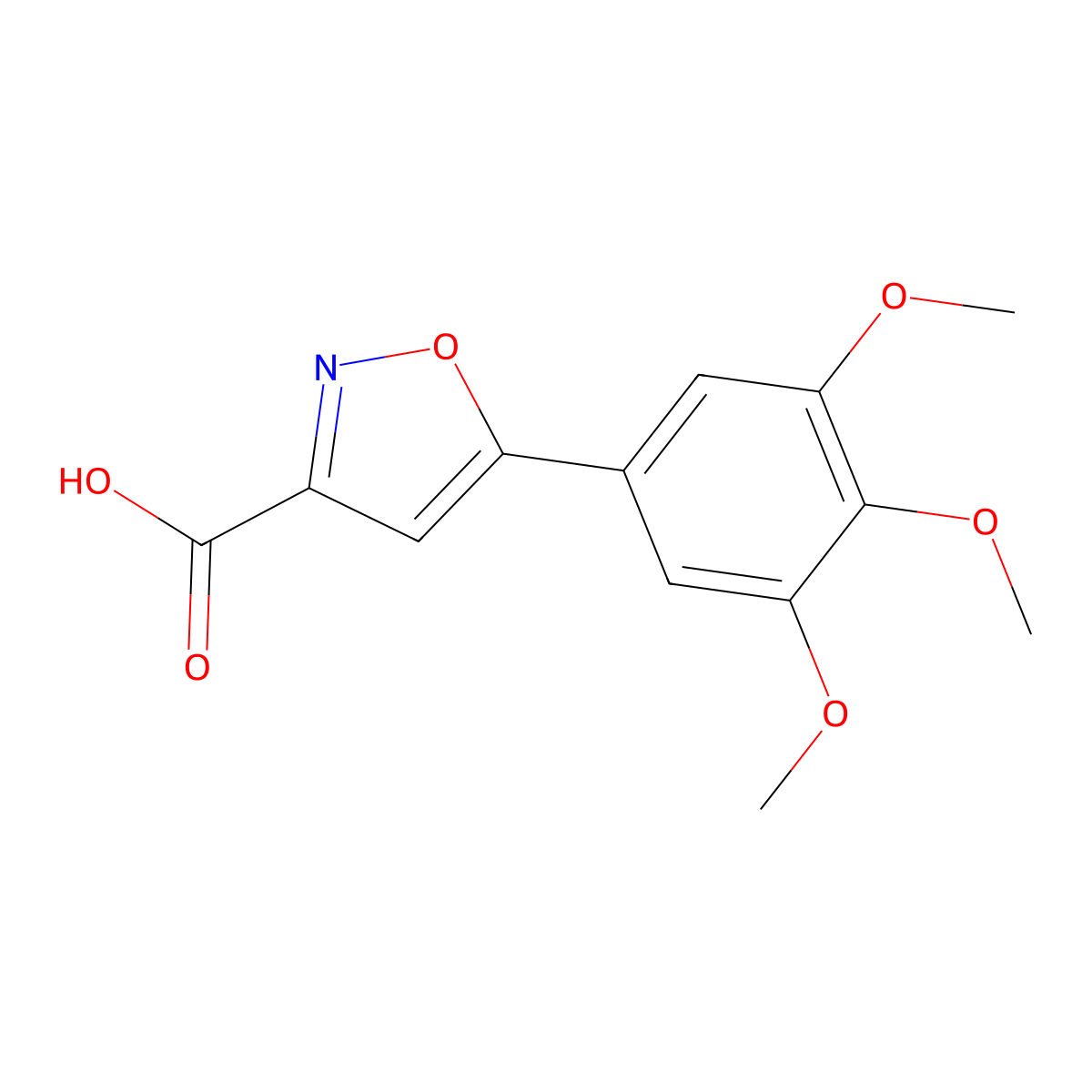 5-(3,4,5-Trimethoxyphenyl)-1,2-oxazole-3-carboxylic acid molecular structure, CAS 1105193-41-6