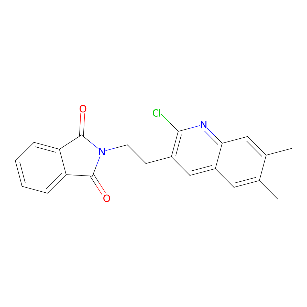 2-[2-(2-Chloro-6,7-dimethyl-3-quinolinyl)ethyl]-1H-isoindole-1,3(2H)-dione molecular structure, CAS 1105193-42-7