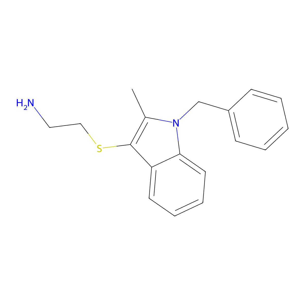 (2-[(1-Benzyl-2-methyl-1H-indol-3-YL)thio]ethyl)amine molecular structure, CAS 1105193-48-3