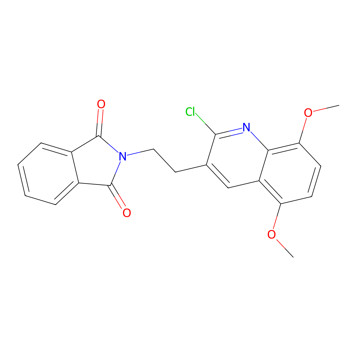 2-[2-(2-Chloro-5,8-dimethoxy-3-quinolinyl)ethyl]-1H-isoindole-1,3(2H)-dione molecular structure, CAS 1105193-56-3