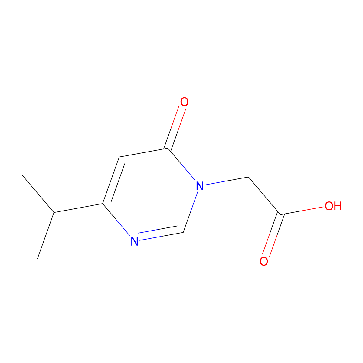 (4-isopropyl-6-oxopyrimidin-1(6{H})-yl)acetic acid molecular structure, CAS 1105193-60-9