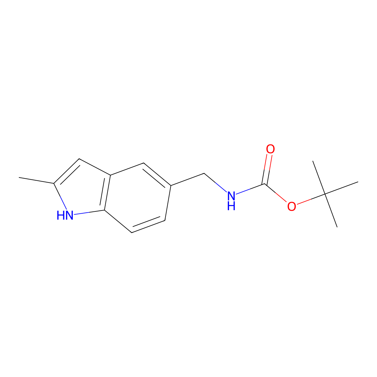 tert-Butyl (2-methyl-1H-indol-5-yl)methylcarbamate molecular structure, CAS 1105193-63-2