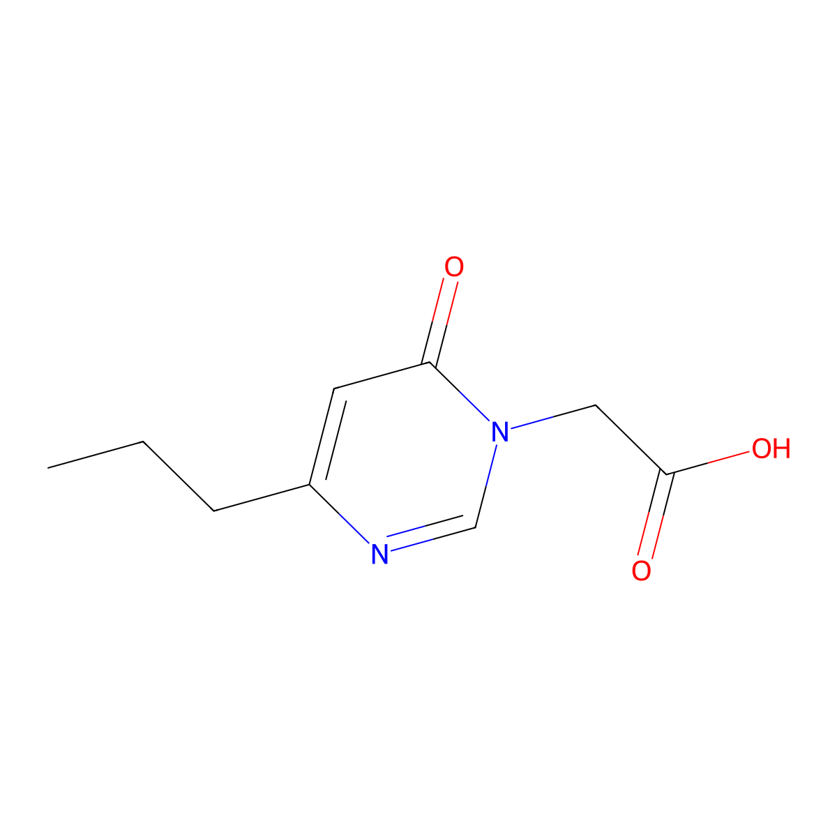 2-(6-Oxo-4-propyl-1,6-dihydropyrimidin-1-yl)acetic acid molecular structure, CAS 1105193-65-4