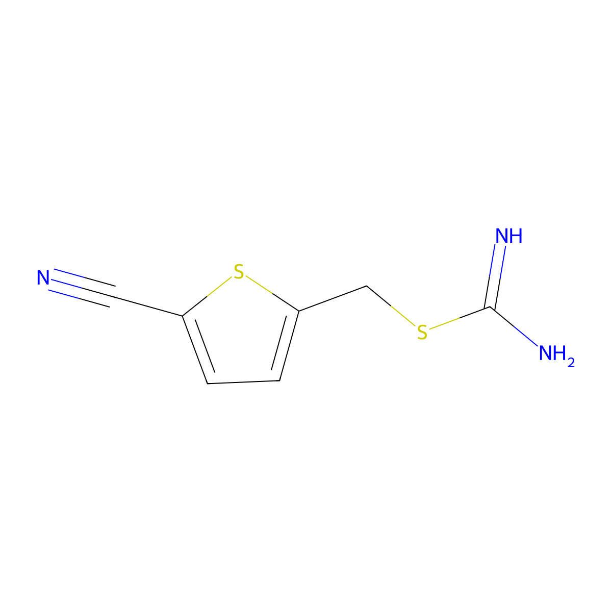 (5-Cyanothiophen-2-yl)methyl carbamimidothioate molecular structure, CAS 1105193-71-2