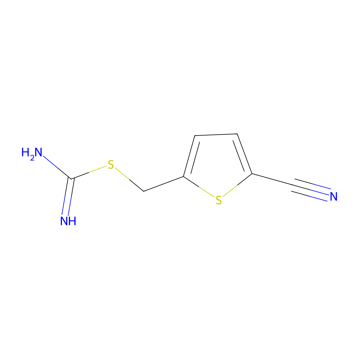 (5-Cyanothiophen-2-yl)methyl carbamimidothioate molecular structure, CAS 1105193-71-2