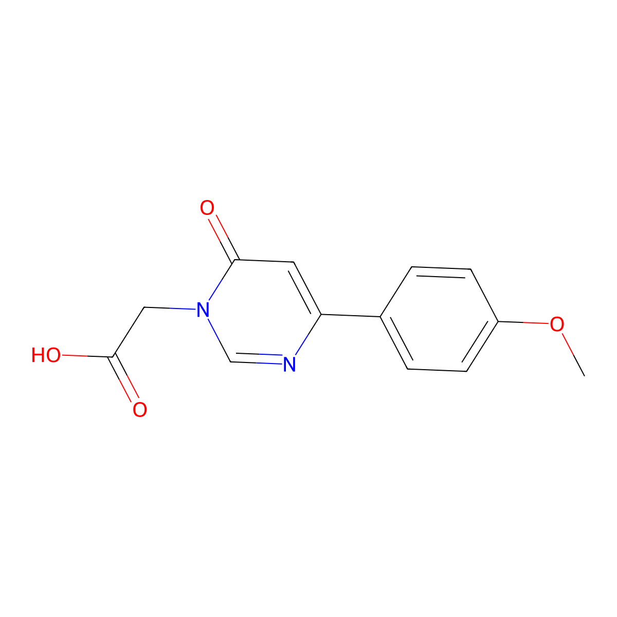[4-(4-methoxyphenyl)-6-oxopyrimidin-1(6{H})-yl]acetic acid molecular structure, CAS 1105193-75-6