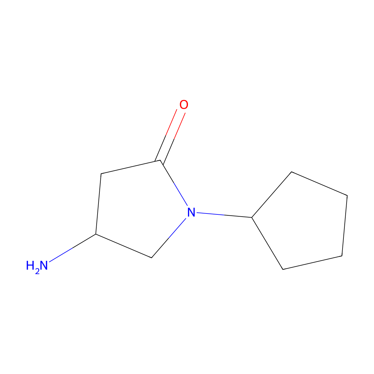 4-Amino-1-cyclopentylpyrrolidin-2-one molecular structure, CAS 1105193-76-7