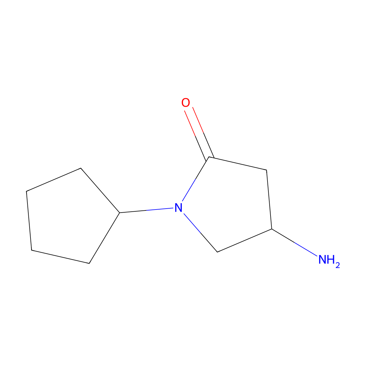 4-Amino-1-cyclopentylpyrrolidin-2-one molecular structure, CAS 1105193-76-7