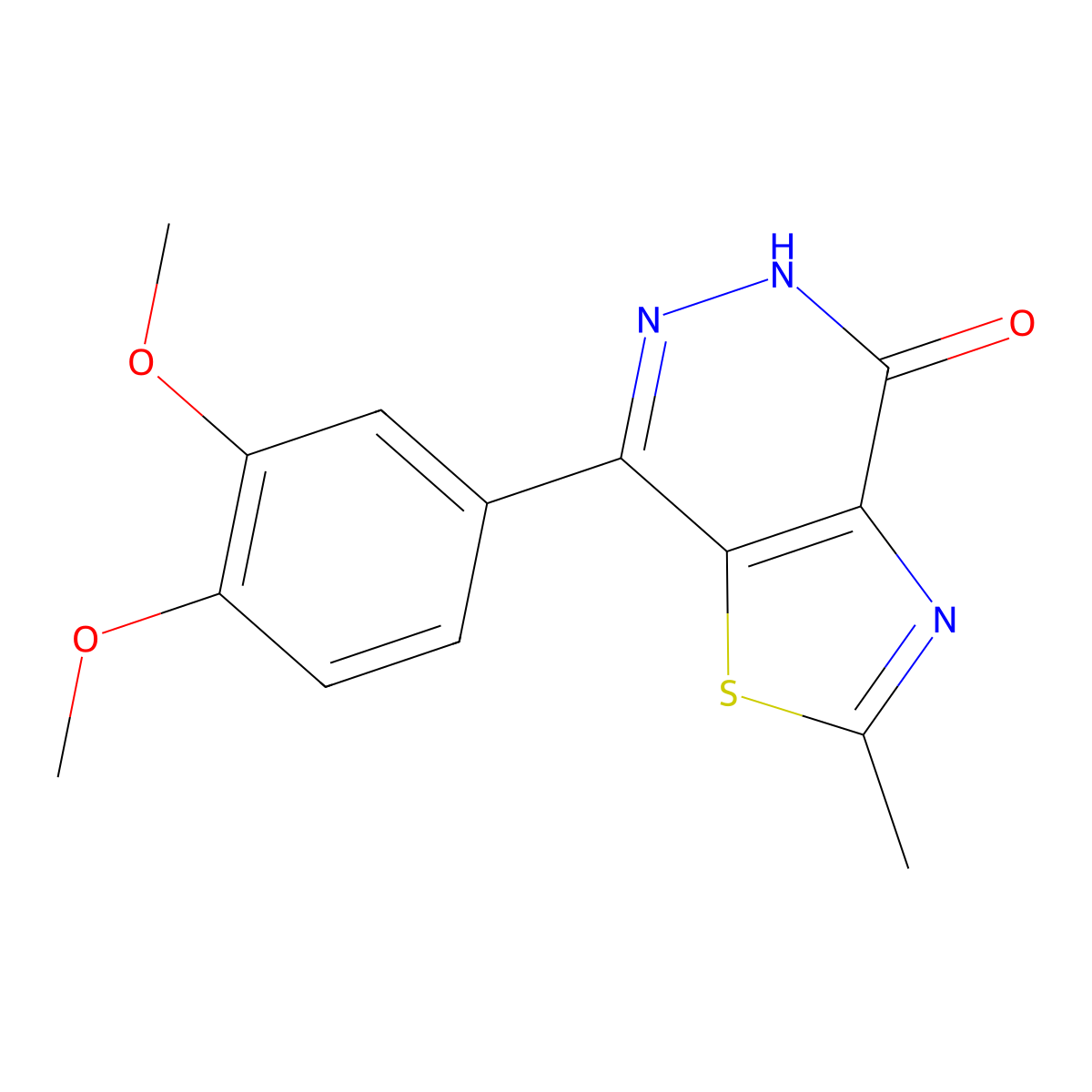 7-(3,4-dimethoxyphenyl)-2-methyl[1,3]thiazolo[4,5-d]pyridazin-4(5H)-one molecular structure, CAS 1105193-77-8