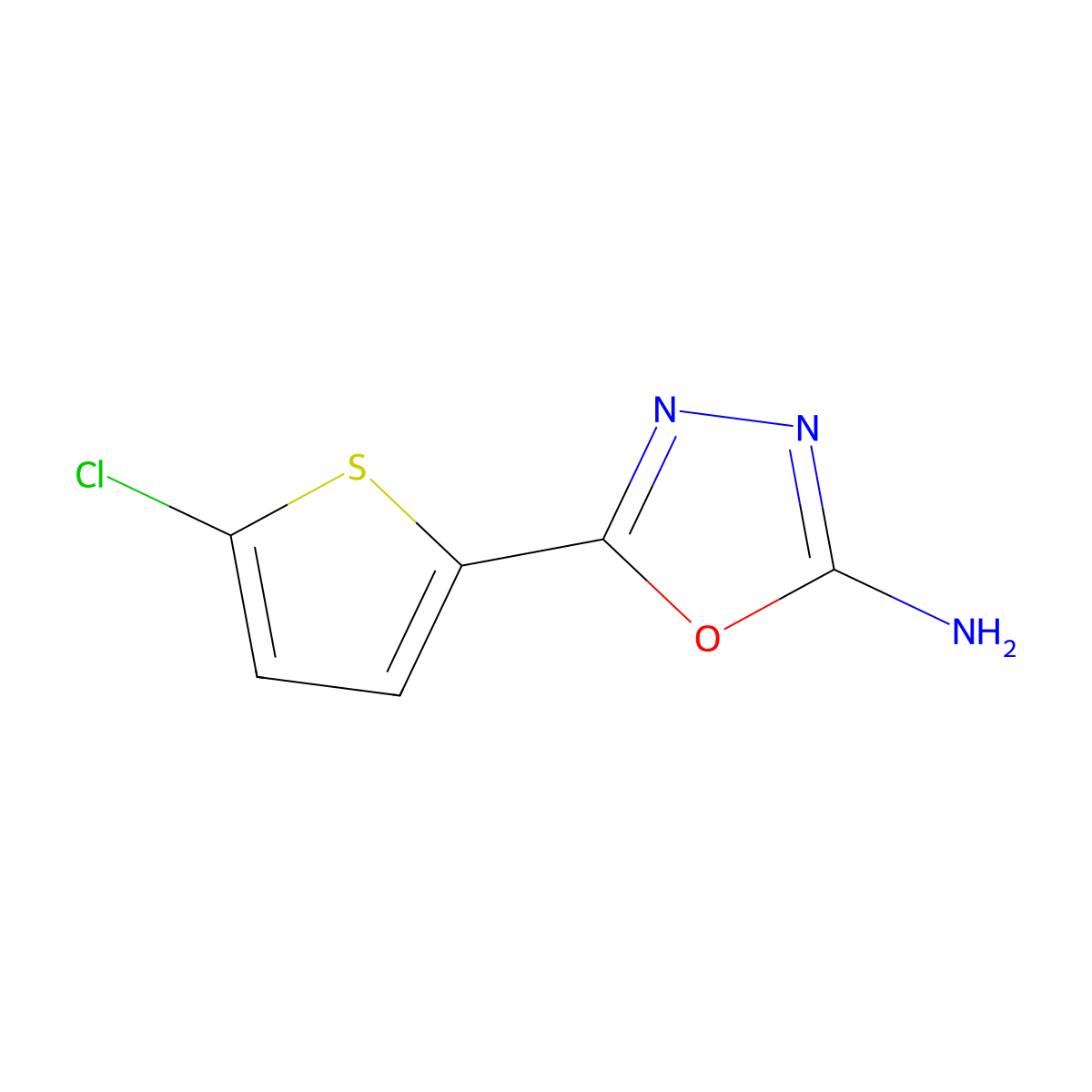 5-(5-Chlorothiophen-2-yl)-1,3,4-oxadiazol-2-amine molecular structure, CAS 1105193-79-0
