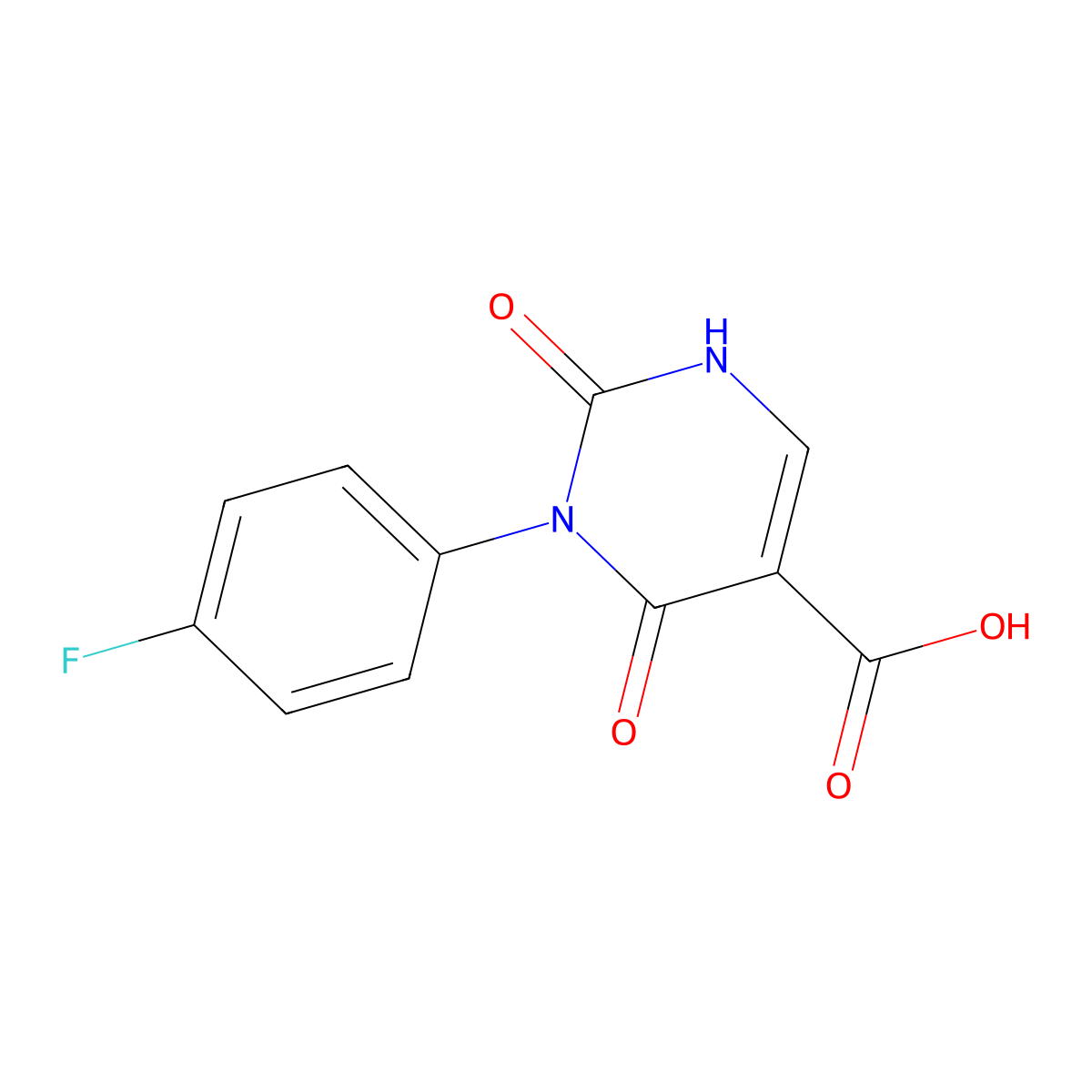 3-(4-Fluorophenyl)-2,4-dioxo-1,2,3,4-tetrahydropyrimidine-5-carboxylic acid molecular structure, CAS 1105193-80-3
