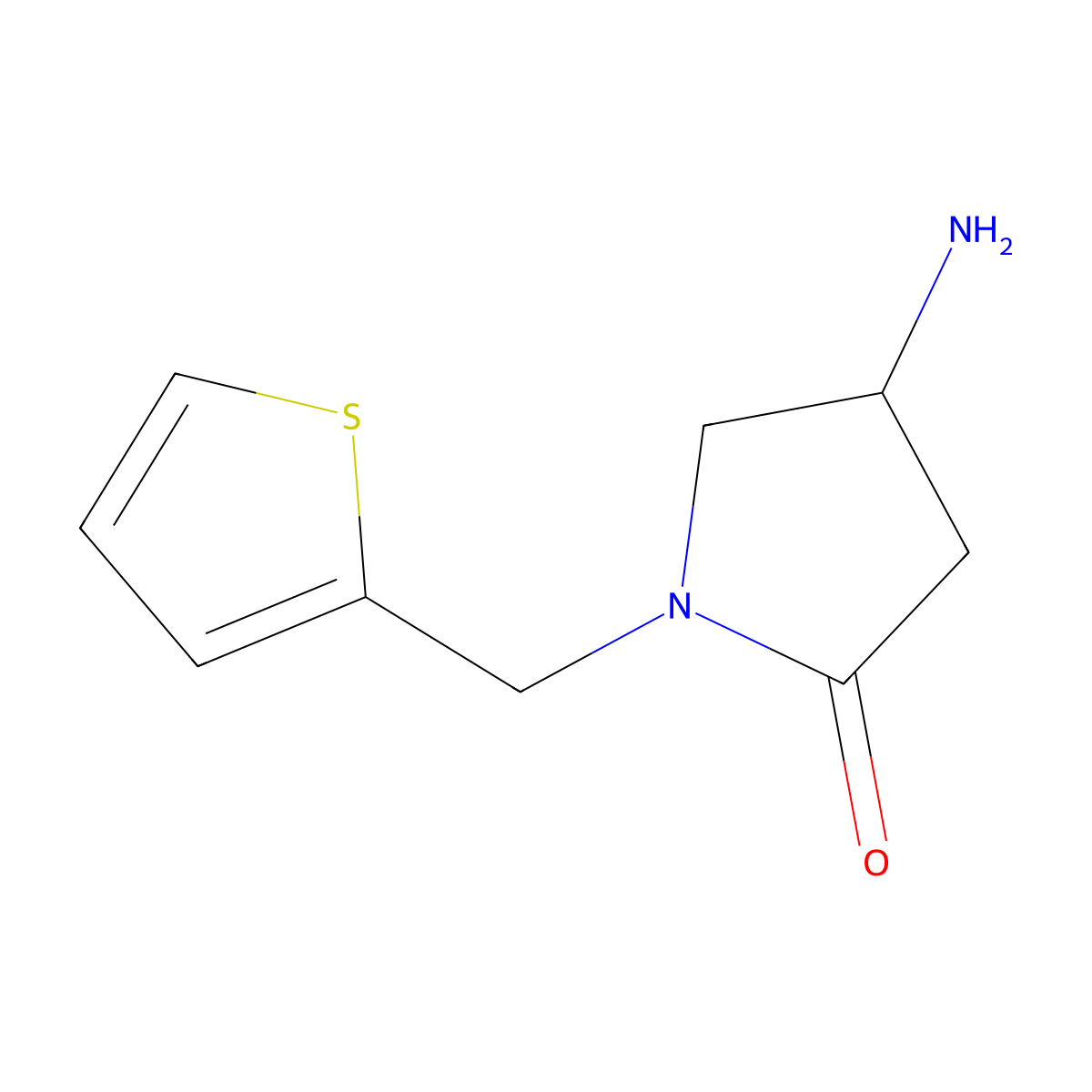 4-Amino-1-(2-thienylmethyl)-2-pyrrolidinone molecular structure, CAS 1105193-81-4