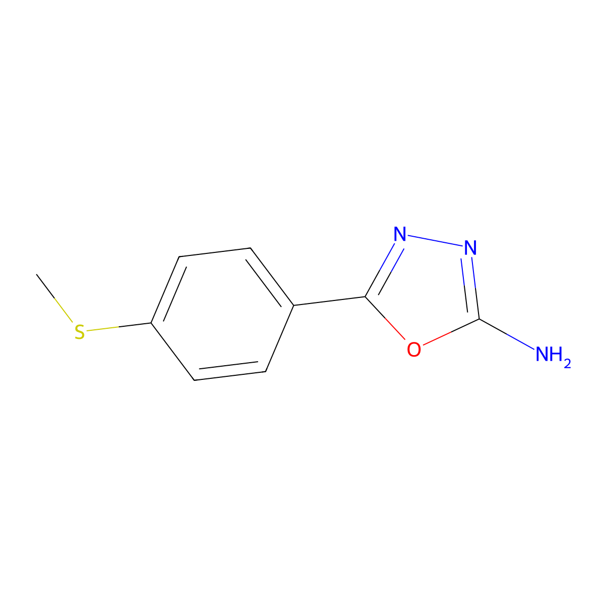 5-[4-(Methylthio)phenyl]-1,3,4-oxadiazol-2-amine molecular structure, CAS 1105193-84-7