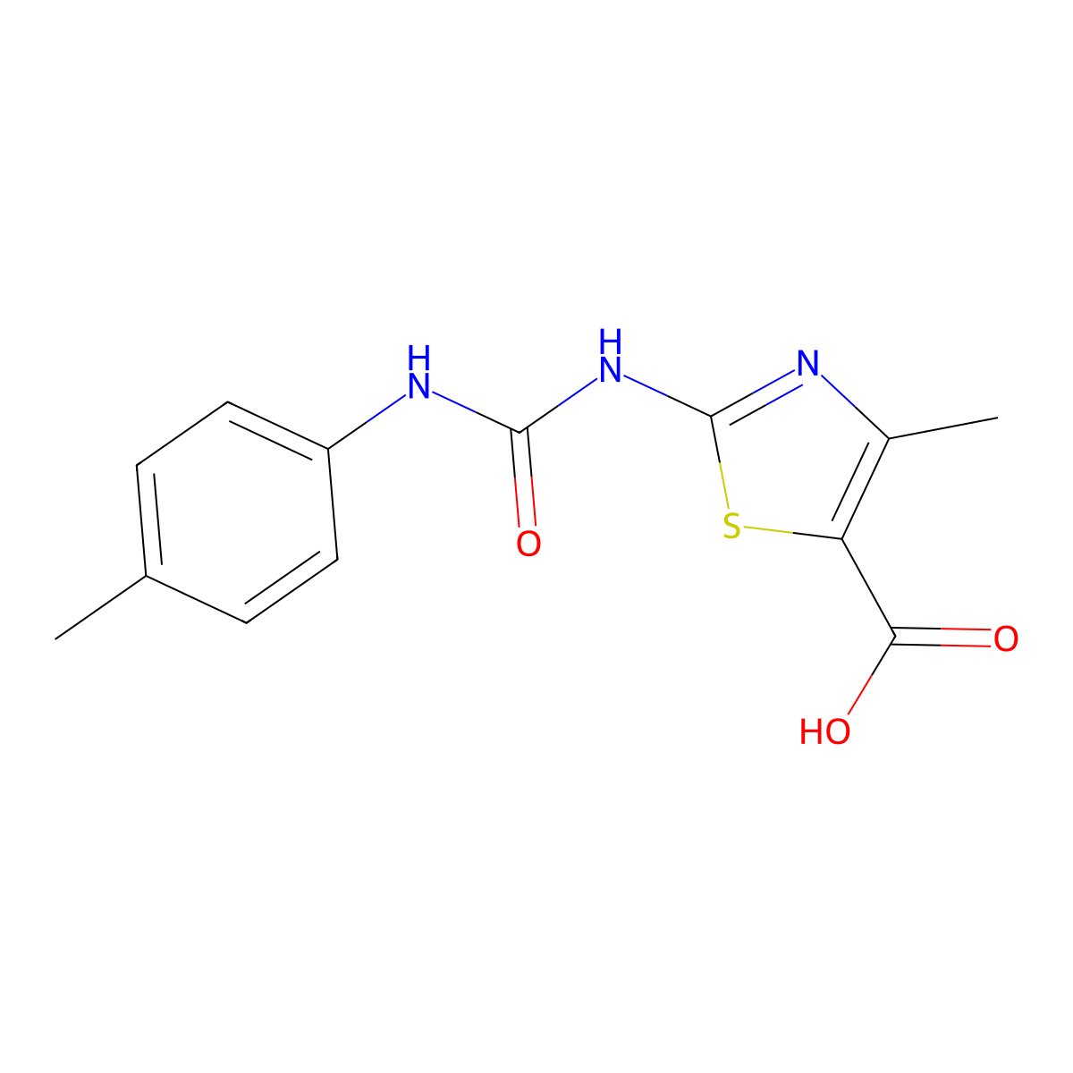 4-Methyl-2-({[(4-methylphenyl)amino]carbonyl}amino)-1,3-thiazole-5-carboxylic acid molecular structure, CAS 1105193-88-1