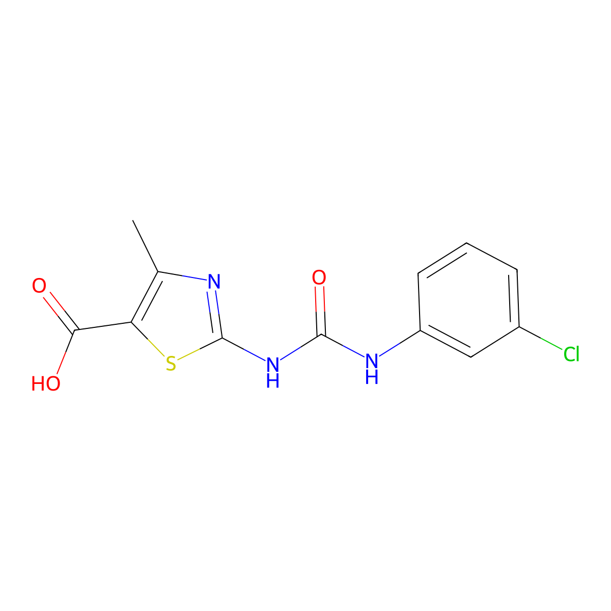2-{[(3-Chlorophenyl)carbamoyl]amino}-4-methyl-1,3-thiazole-5-carboxylic acid molecular structure, CAS 1105193-93-8