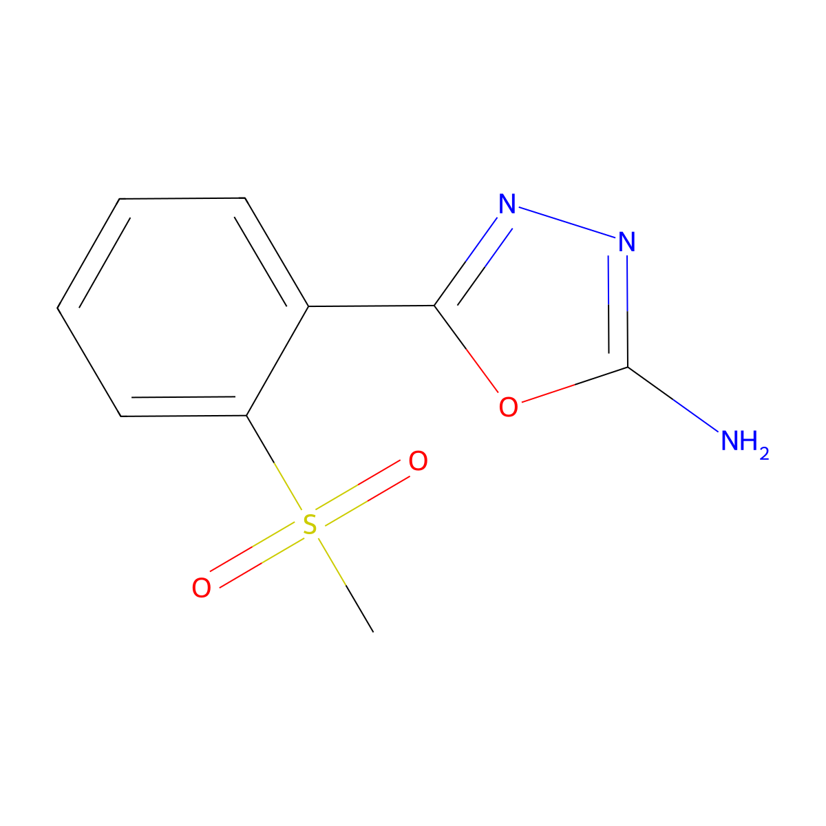 5-[2-(Methylsulfonyl)phenyl]-1,3,4-oxadiazol-2-amine molecular structure, CAS 1105193-94-9