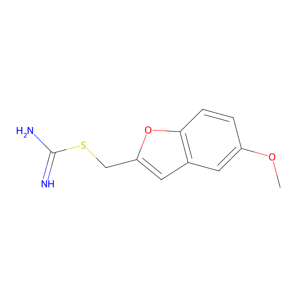 {[(5-Methoxy-1-benzofuran-2-yl)methyl]sulfanyl}methanimidamide molecular structure, CAS 1105193-96-1