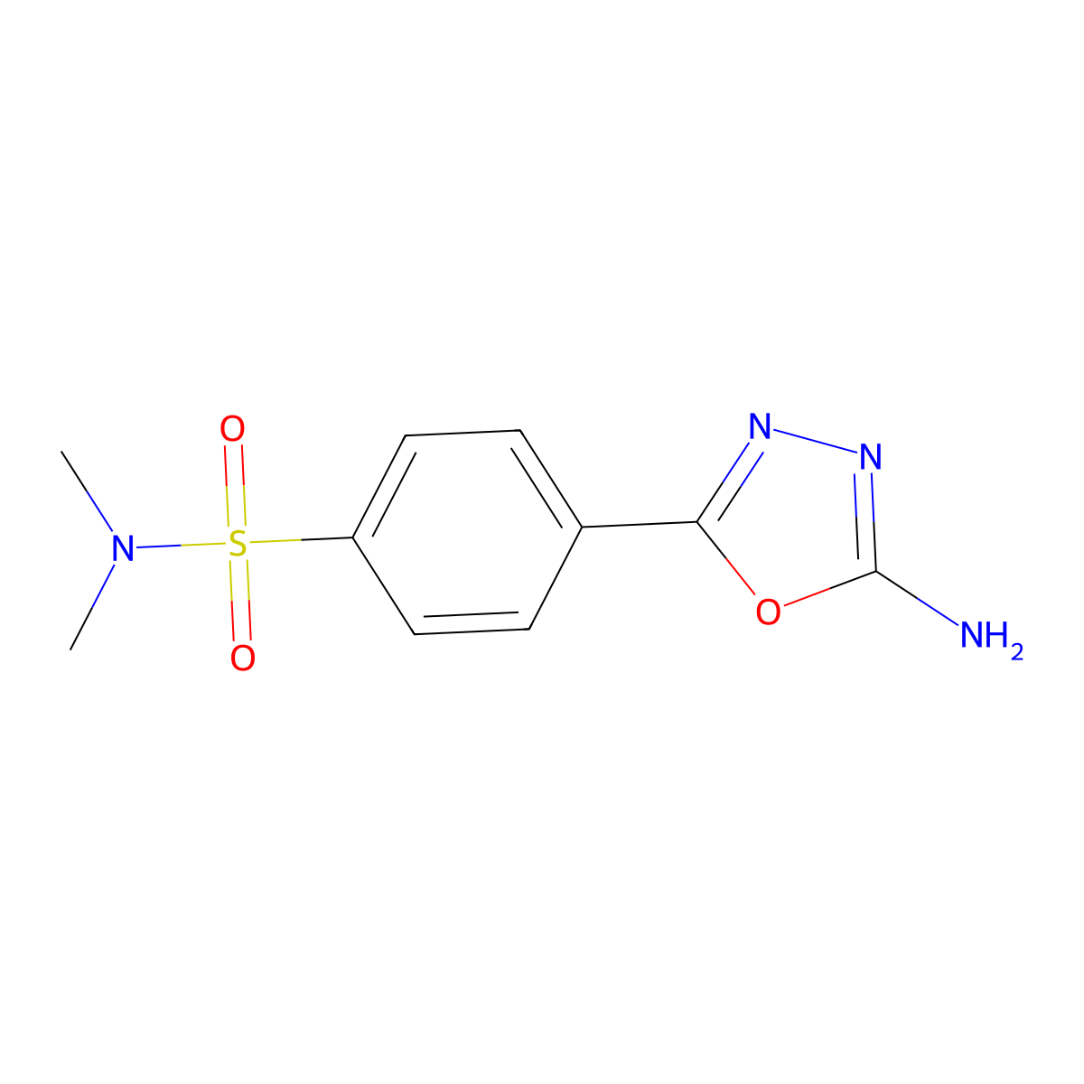 4-(5-amino-1,3,4-oxadiazol-2-yl)-N,N-dimethylbenzenesulfonamide molecular structure, CAS 1105193-99-4