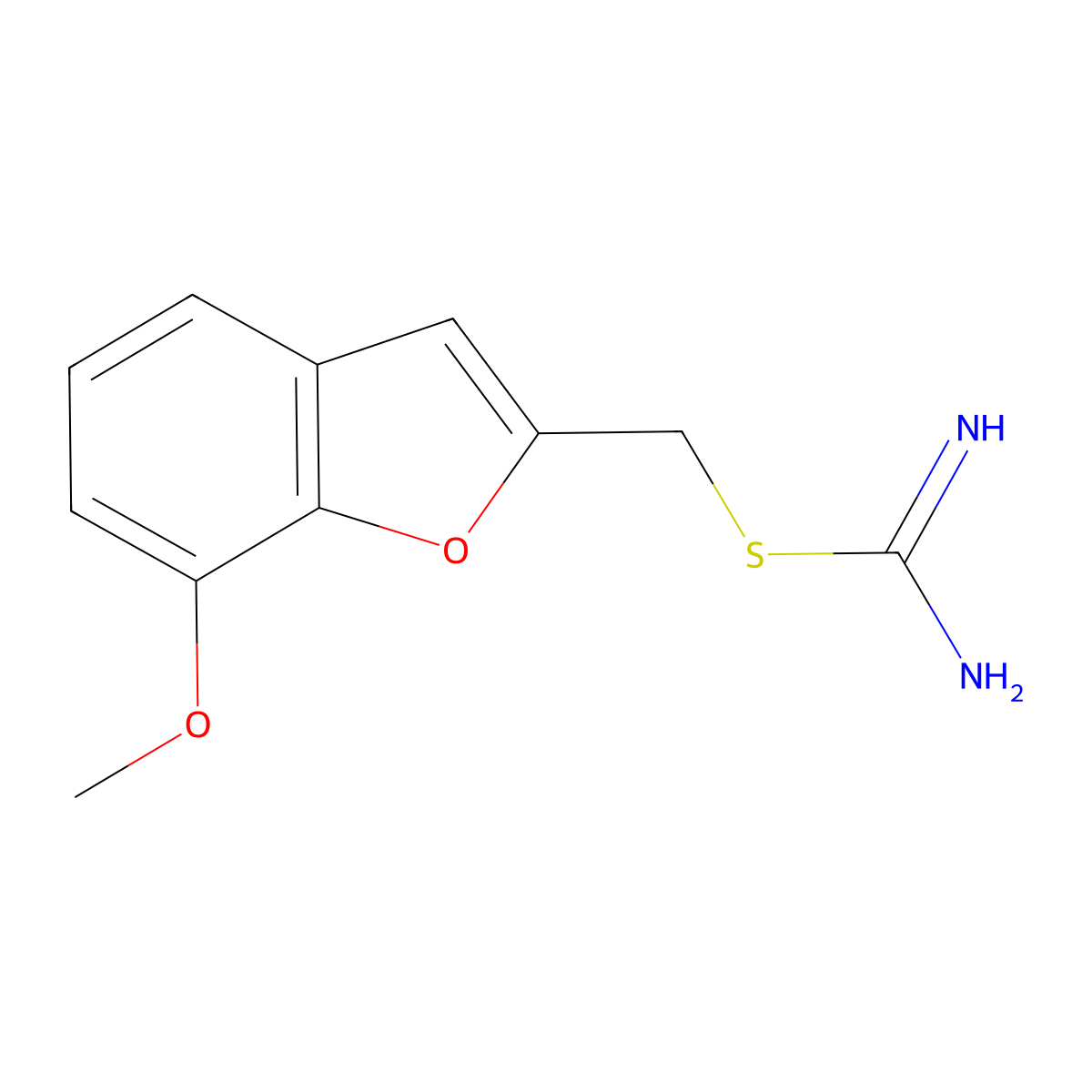 (7-Methoxy-1-benzofuran-2-yl)methyl imidothiocarbamate molecular structure, CAS 1105194-01-1