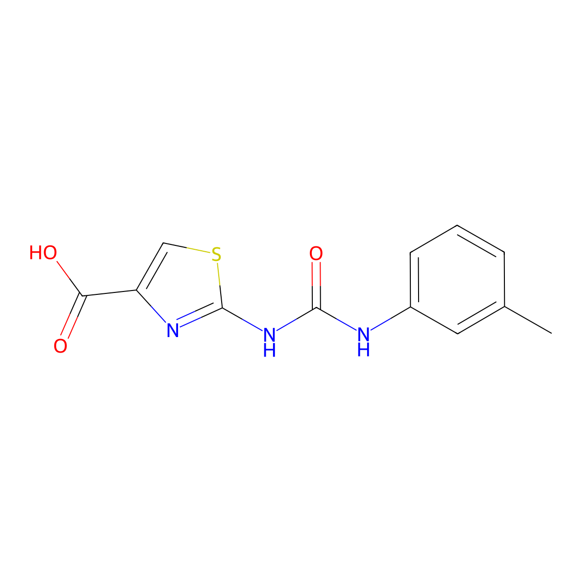2-({[(3-Methylphenyl)amino]carbonyl}amino)-1,3-thiazole-4-carboxylic acid molecular structure, CAS 1105194-03-3