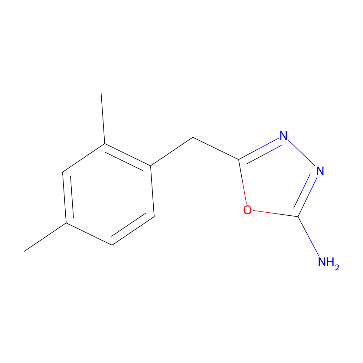 5-(2,4-Dimethylbenzyl)-1,3,4-oxadiazol-2-amine molecular structure, CAS 1105194-04-4