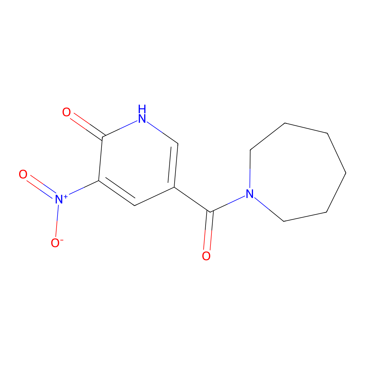 5-(azepan-1-ylcarbonyl)-3-nitropyridin-2(1H)-one molecular structure, CAS 1105194-06-6