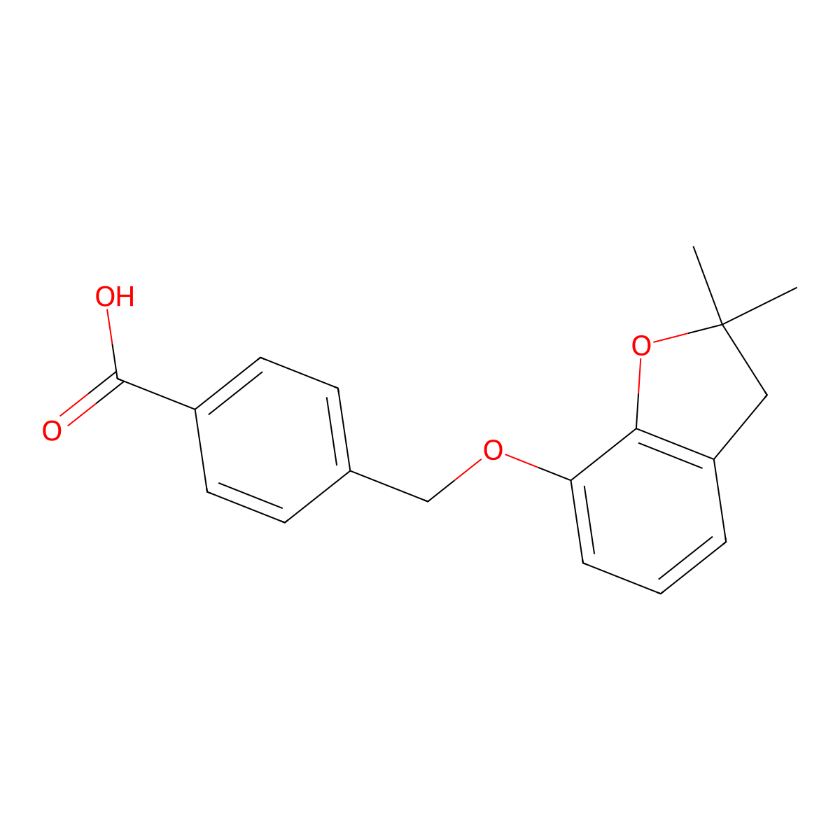 4-{[(2,2-Dimethyl-2,3-dihydro-1-benzofuran-7-yl)oxy]methyl}benzoic acid molecular structure, CAS 1105194-08-8