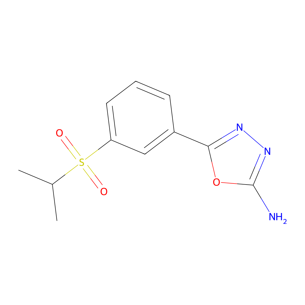 5-[3-(Isopropylsulfonyl)phenyl]-1,3,4-oxadiazol-2-amine molecular structure, CAS 1105194-09-9