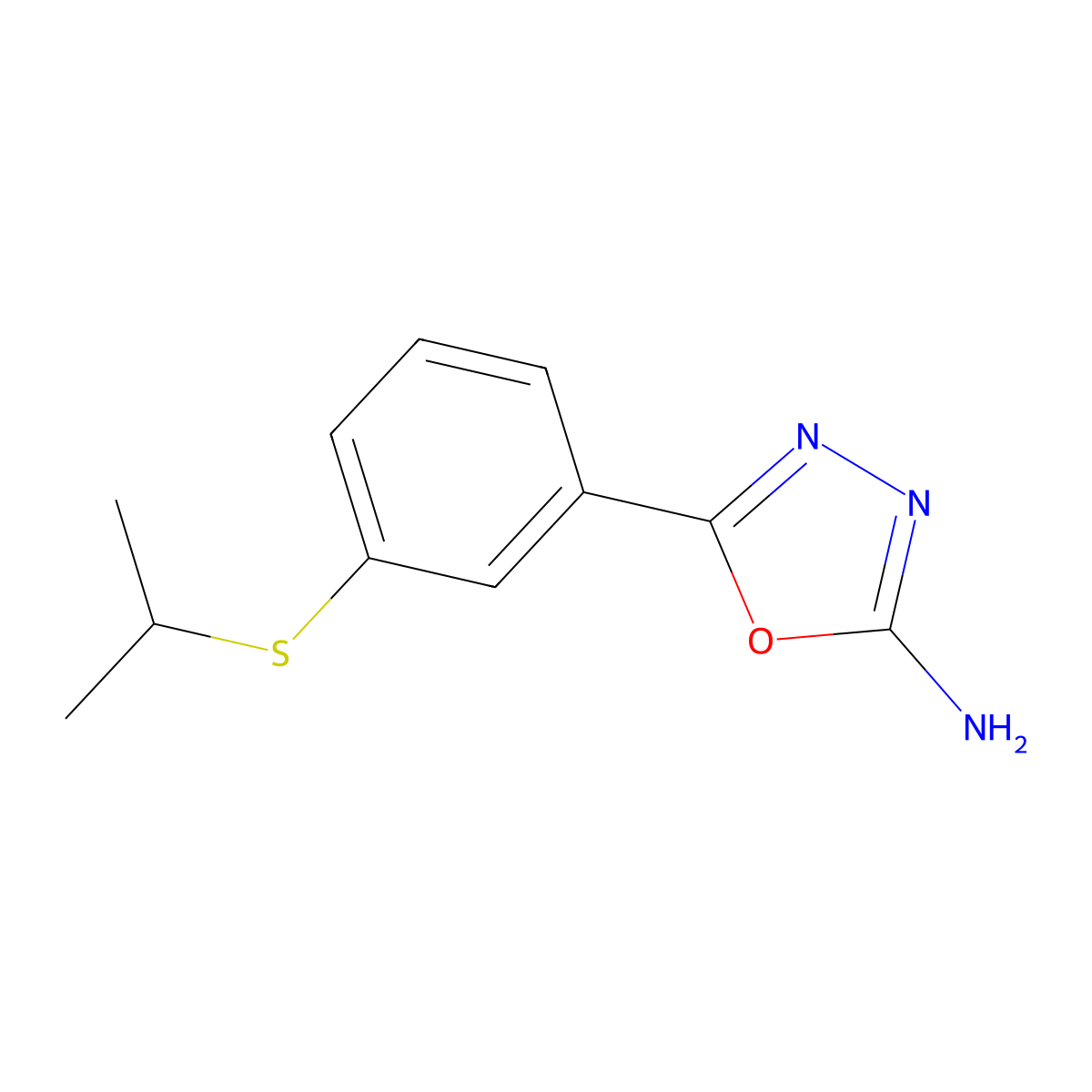 5-[3-(Isopropylthio)phenyl]-1,3,4-oxadiazol-2-amine molecular structure, CAS 1105194-14-6