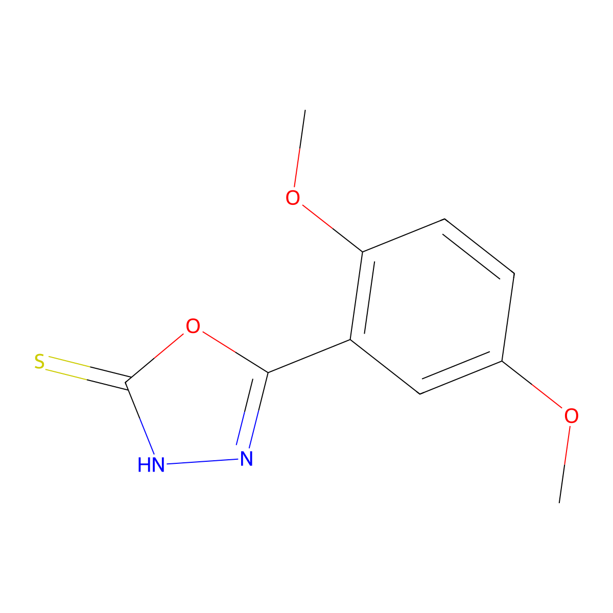 5-(2,5-Dimethoxyphenyl)-1,3,4-oxadiazole-2-thiol molecular structure, CAS 1105194-18-0