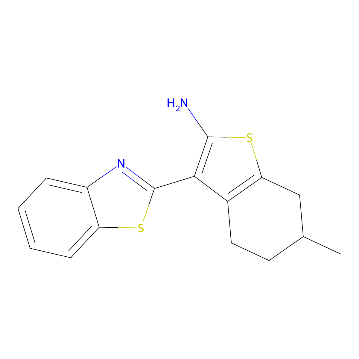 [3-(1,3-Benzothiazol-2-yl)-6-methyl-4,5,6,7-tetrahydro-1-benzothien-2-yl]amine molecular structure, CAS 1105194-23-7