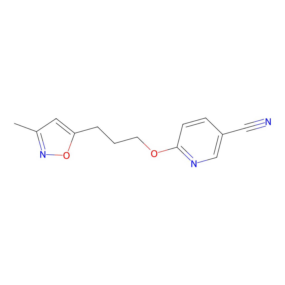 6-[3-(3-Methylisoxazol-5-yl)propoxy]nicotinonitrile molecular structure, CAS 1105194-31-7