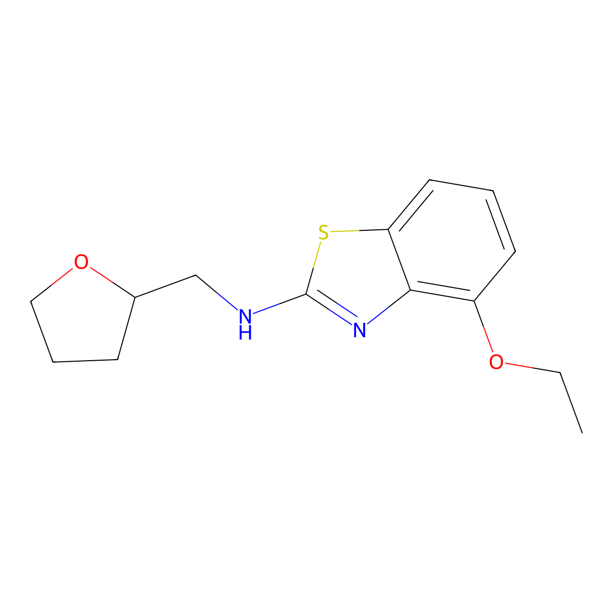 4-ethoxy-N-(tetrahydrofuran-2-ylmethyl)-1,3-benzothiazol-2-amine molecular structure, CAS 1105194-37-3