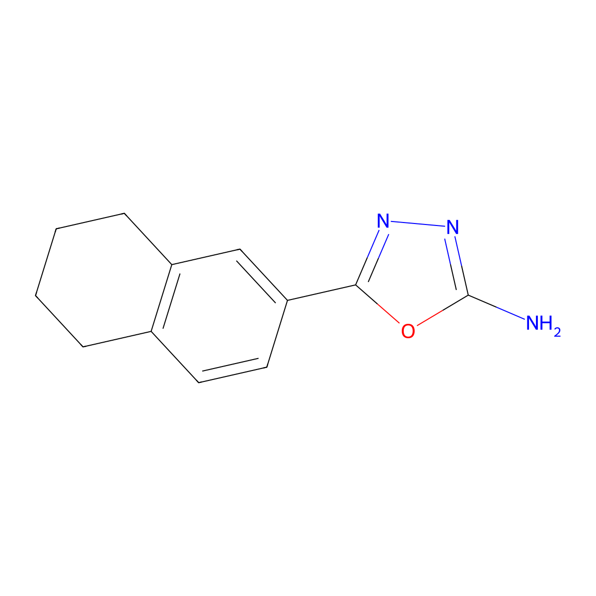 5-(5,6,7,8-Tetrahydronaphthalen-2-yl)-1,3,4-oxadiazol-2-amine molecular structure, CAS 1105194-40-8