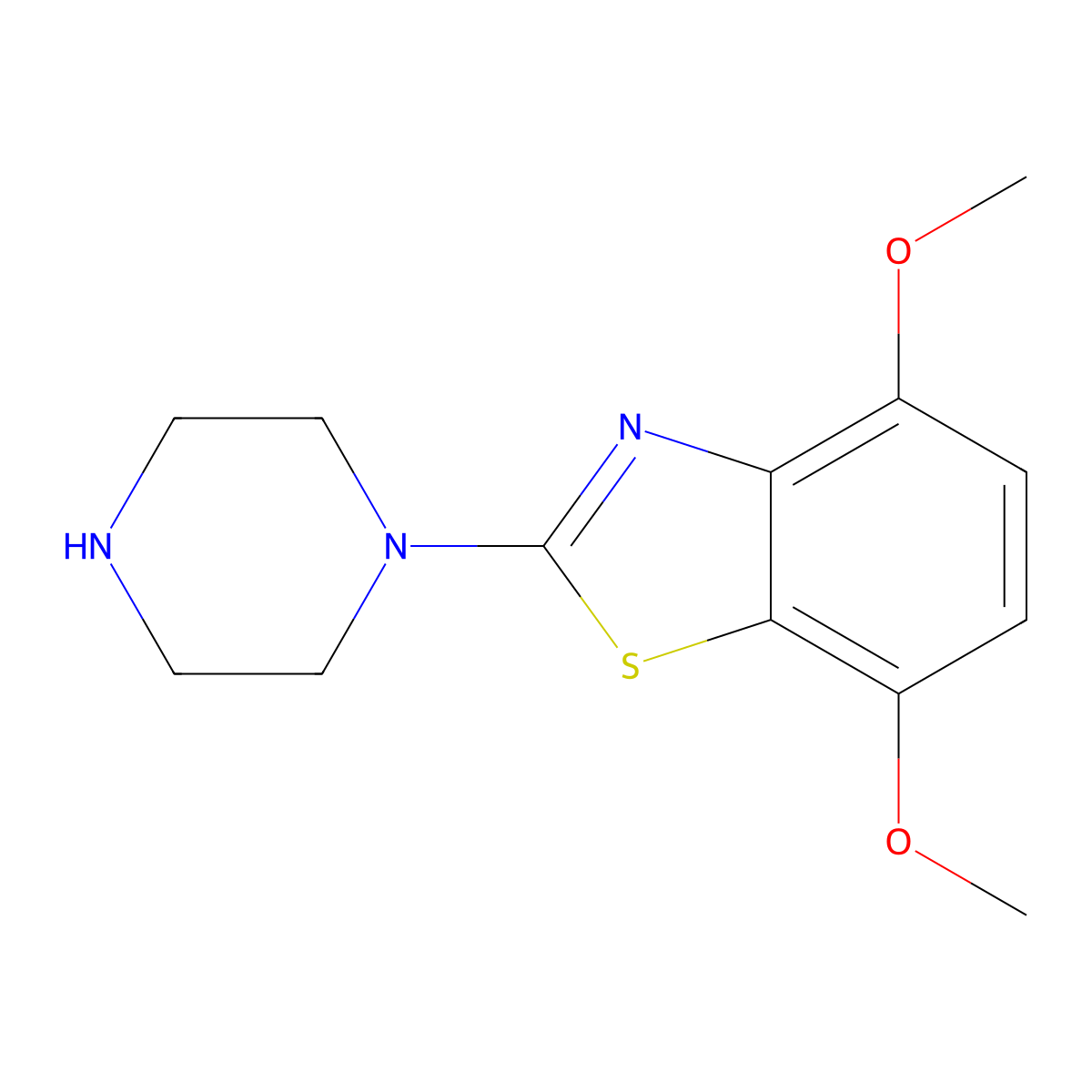 4,7-Dimethoxy-2-piperazin-1-yl-1,3-benzothiazole molecular structure, CAS 1105194-52-2