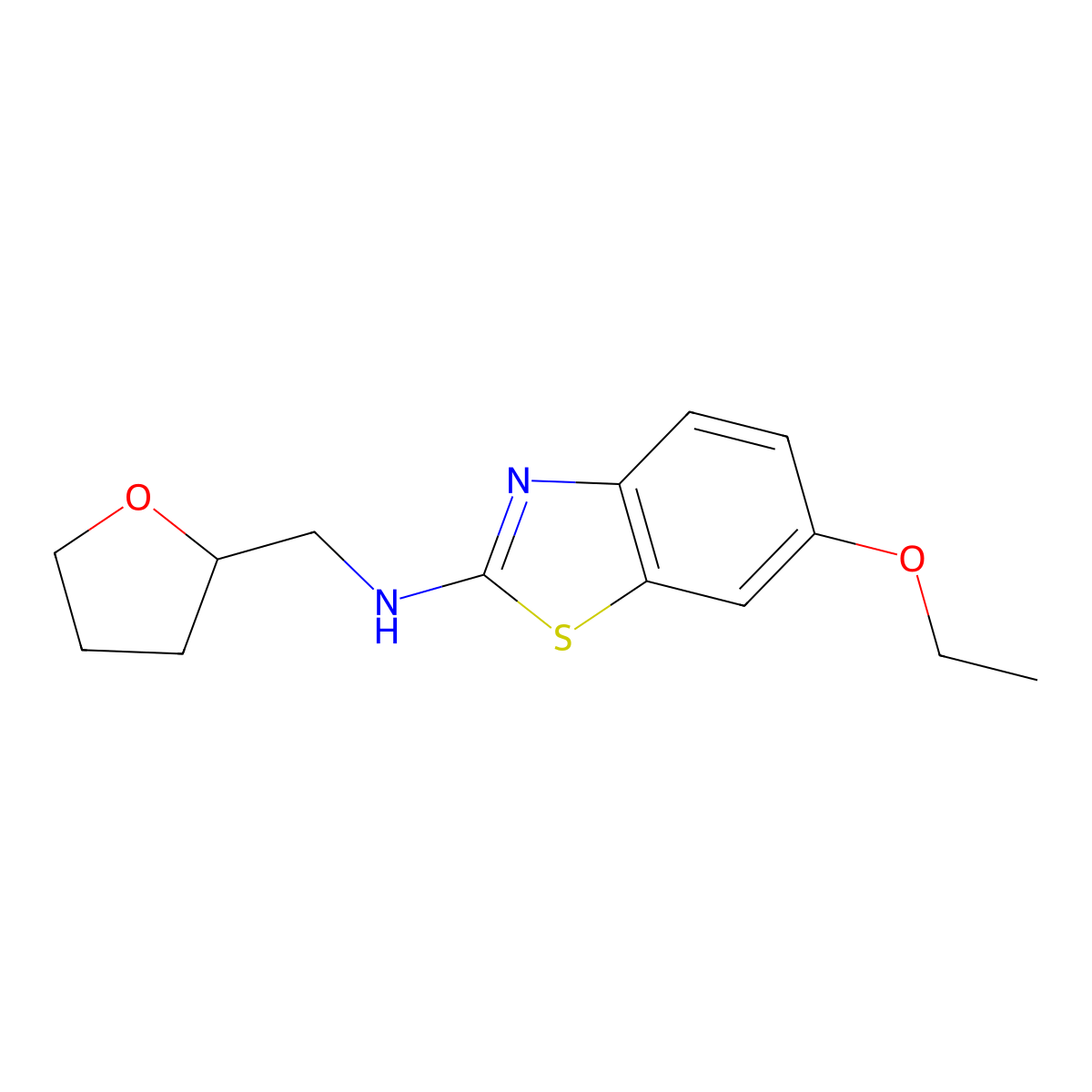 6-ethoxy-N-(oxolan-2-ylmethyl)-1,3-benzothiazol-2-amine molecular structure, CAS 1105194-53-3