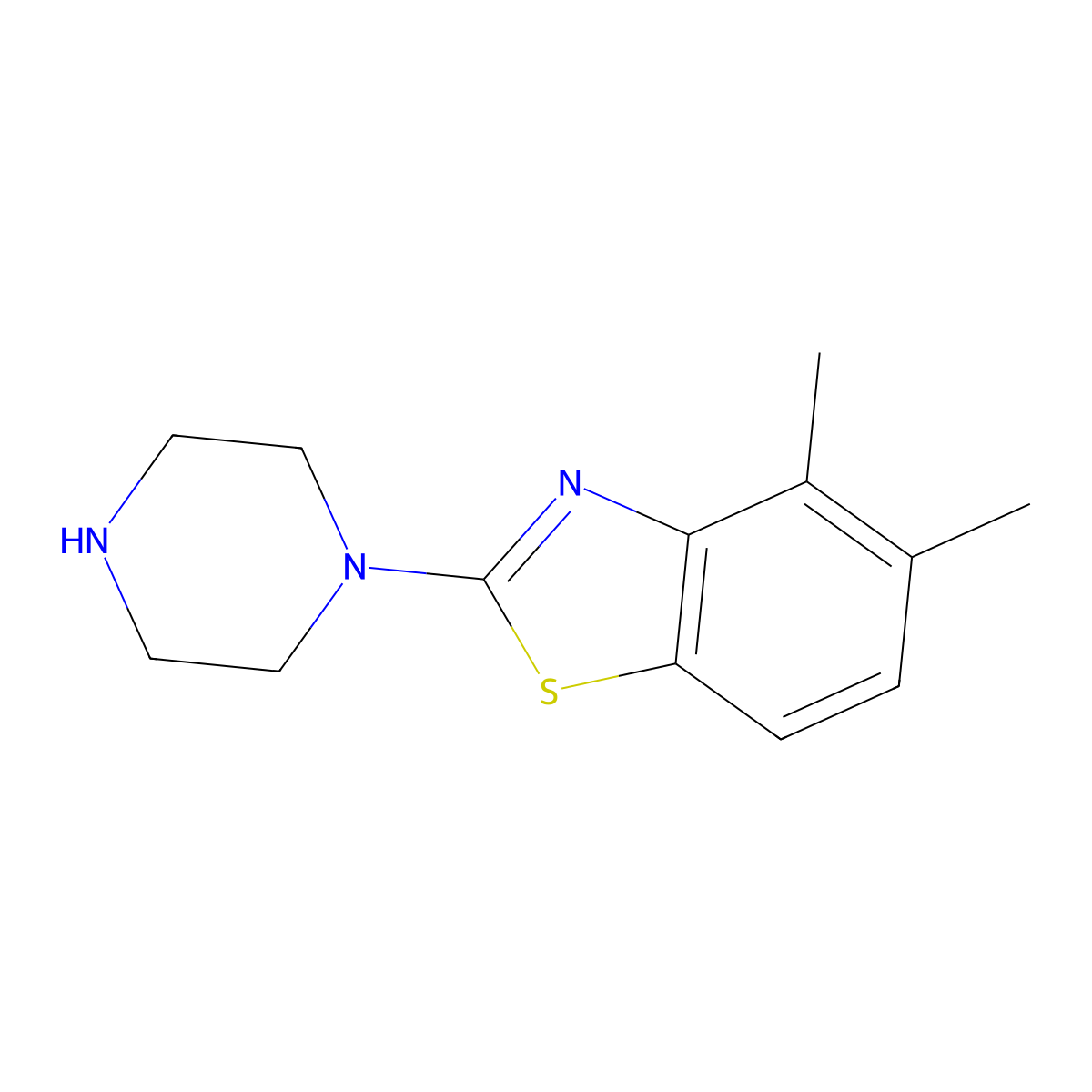 4,5-Dimethyl-2-piperazin-1-yl-1,3-benzothiazole molecular structure, CAS 1105194-56-6