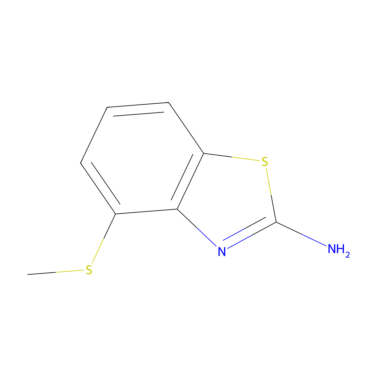 4-(Methylthio)-1,3-benzothiazol-2-amine molecular structure, CAS 1105194-60-2
