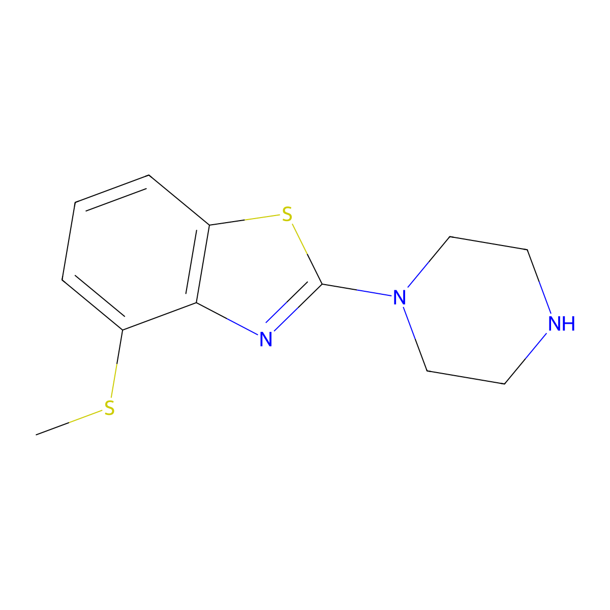 4-(Methylthio)-2-piperazin-1-yl-1,3-benzothiazole molecular structure, CAS 1105194-64-6