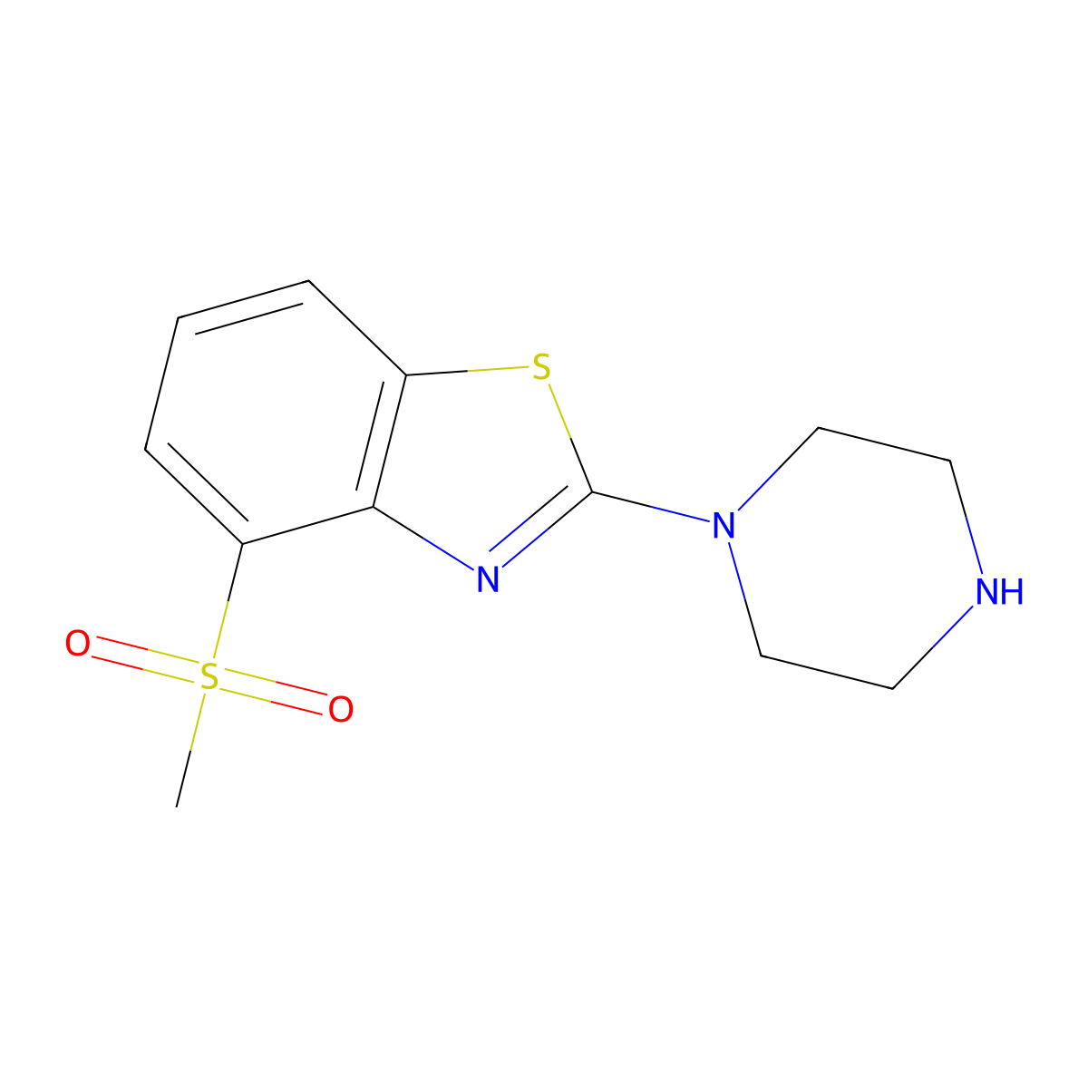 4-(Methylsulfonyl)-2-piperazin-1-yl-1,3-benzothiazole molecular structure, CAS 1105194-68-0