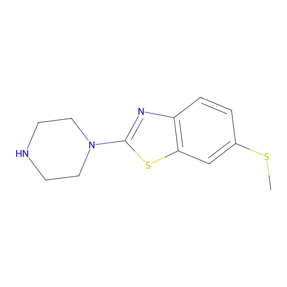 6-(Methylthio)-2-piperazin-1-yl-1,3-benzothiazole molecular structure, CAS 1105194-72-6