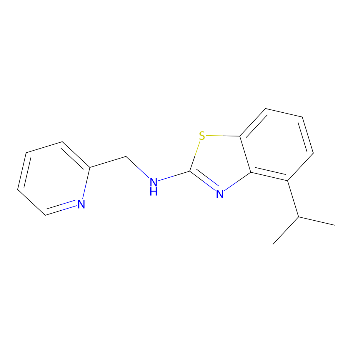 4-isopropyl-N-(pyridin-2-ylmethyl)-1,3-benzothiazol-2-amine molecular structure, CAS 1105194-73-7