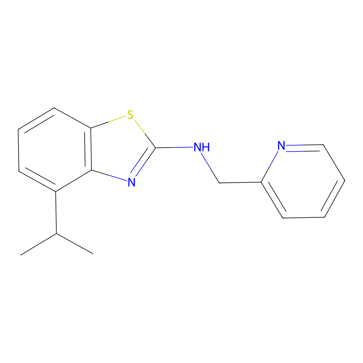 4-isopropyl-N-(pyridin-2-ylmethyl)-1,3-benzothiazol-2-amine molecular structure, CAS 1105194-73-7