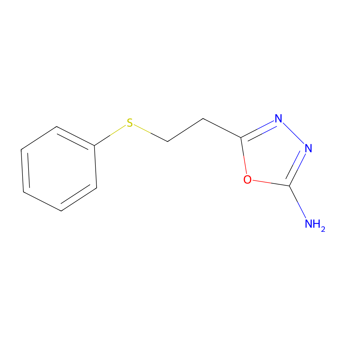5-[2-(Phenylthio)ethyl]-1,3,4-oxadiazol-2-amine molecular structure, CAS 1105194-76-0