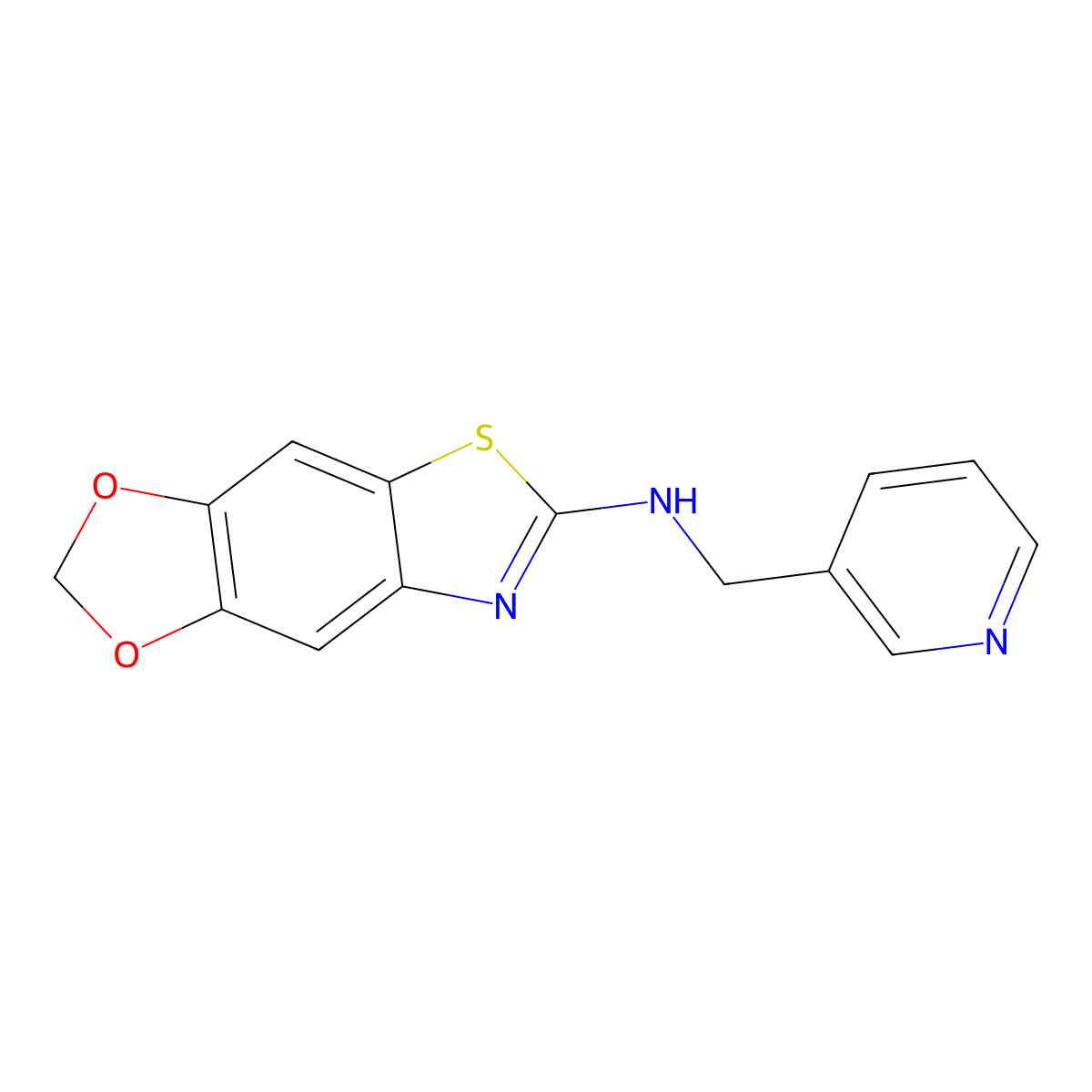N-(pyridin-3-ylmethyl)[1,3]dioxolo[4,5-f][1,3]benzothiazol-6-amine molecular structure, CAS 1105194-77-1
