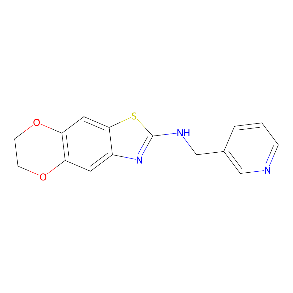 N-(pyridin-3-ylmethyl)-6,7-dihydro[1,4]dioxino[2,3-f][1,3]benzothiazol-2-amine molecular structure, CAS 1105194-81-7
