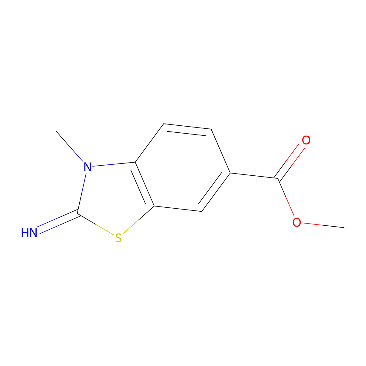 Methyl 2-imino-3-methyl-2,3-dihydro-1,3-benzothiazole-6-carboxylate molecular structure, CAS 1105194-84-0
