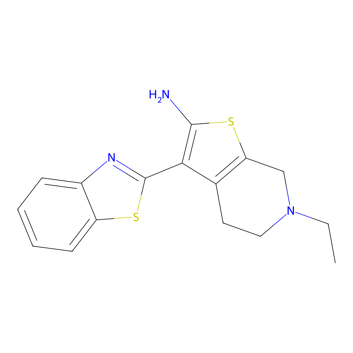 3-(1,3-Benzothiazol-2-yl)-6-ethyl-4,5,6,7-tetrahydrothieno[2,3-c]pyridin-2-amine molecular structure, CAS 1105194-85-1