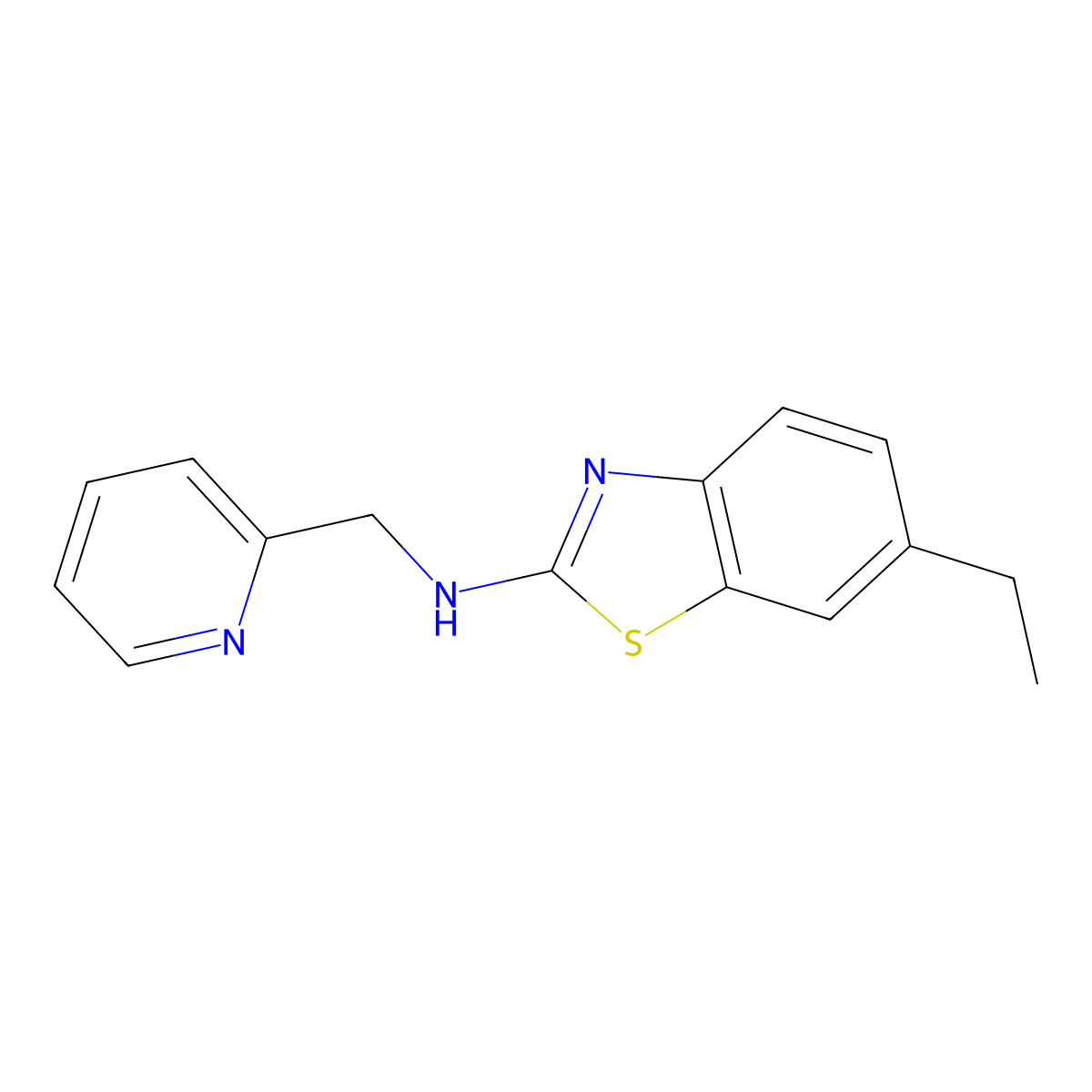 6-ethyl-N-(pyridin-2-ylmethyl)-1,3-benzothiazol-2-amine molecular structure, CAS 1105194-88-4